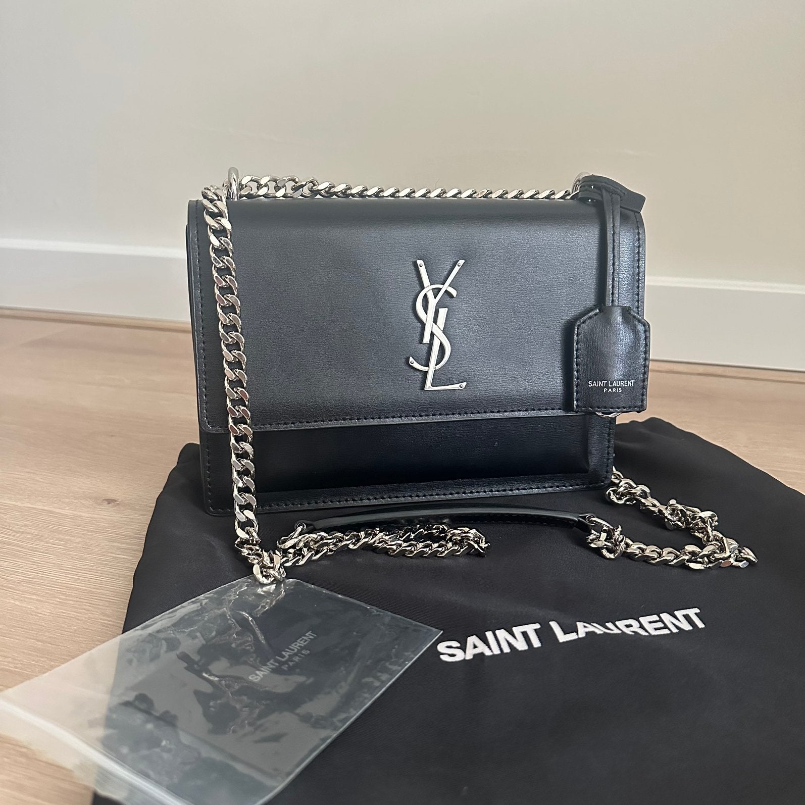 Saint Laurent Sunset tas zwart NIEUW, Ophalen of Verzenden, Nieuw, Zwart