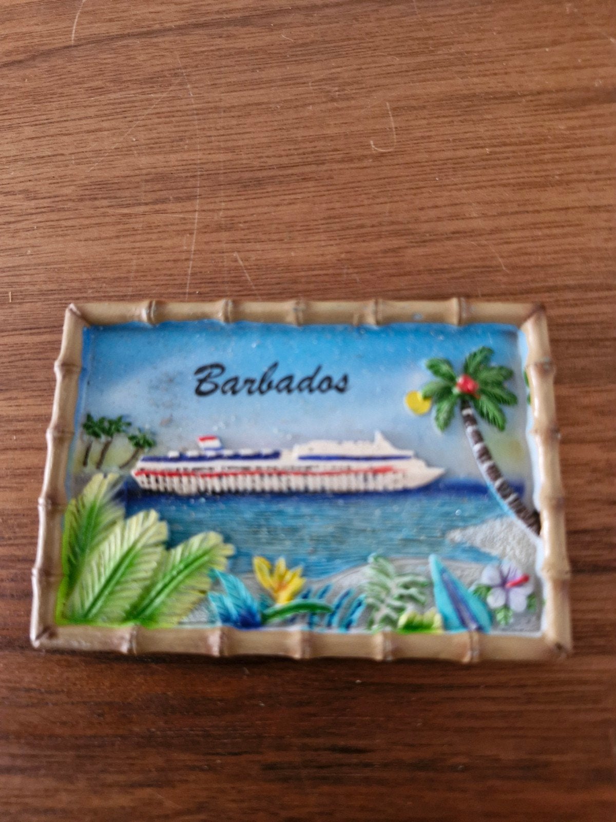 Koelkastmagneet Barbados Cruise Schip, Ophalen of Verzenden, Gebruikt