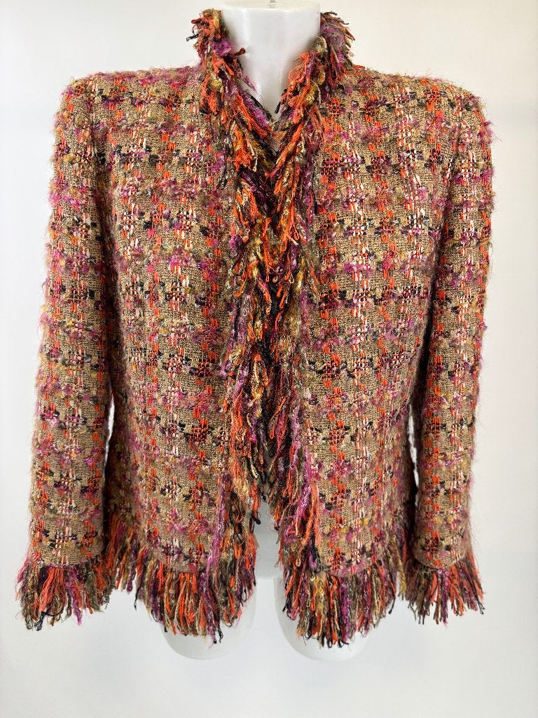 RENA LANGE Tweed boucle wool blend jasje  Maat 40/42, Maat 38/40 (M), Meerkleurig, Rena Lange, Ophalen of Verzenden