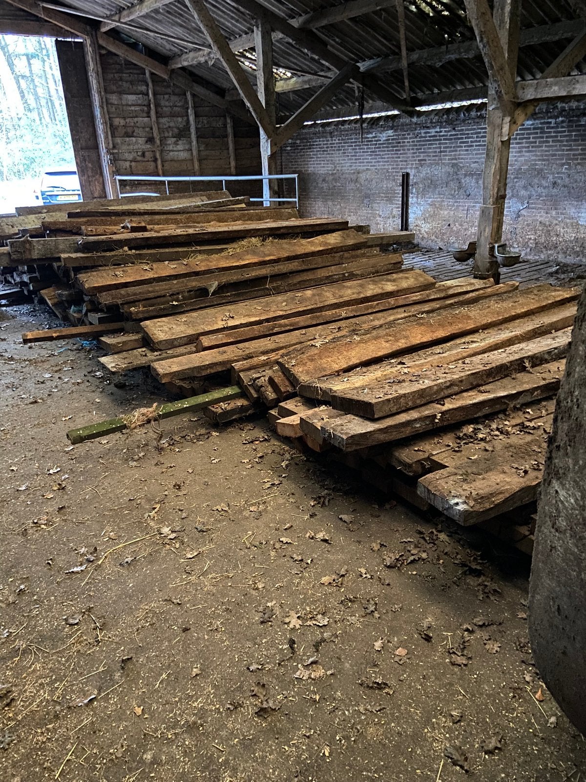 Eiken planken 8cm dik, Ophalen, Gebruikt, Eiken, 250 tot 300 cm