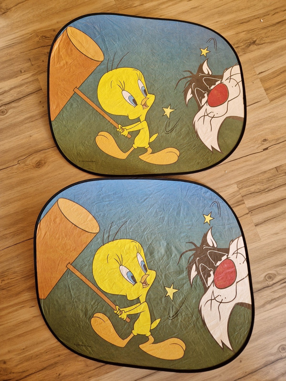 2x Looney Tunes Tweety & Sylvester auto zonneschermen, Auto diversen, Ophalen of Verzenden, Gebruikt