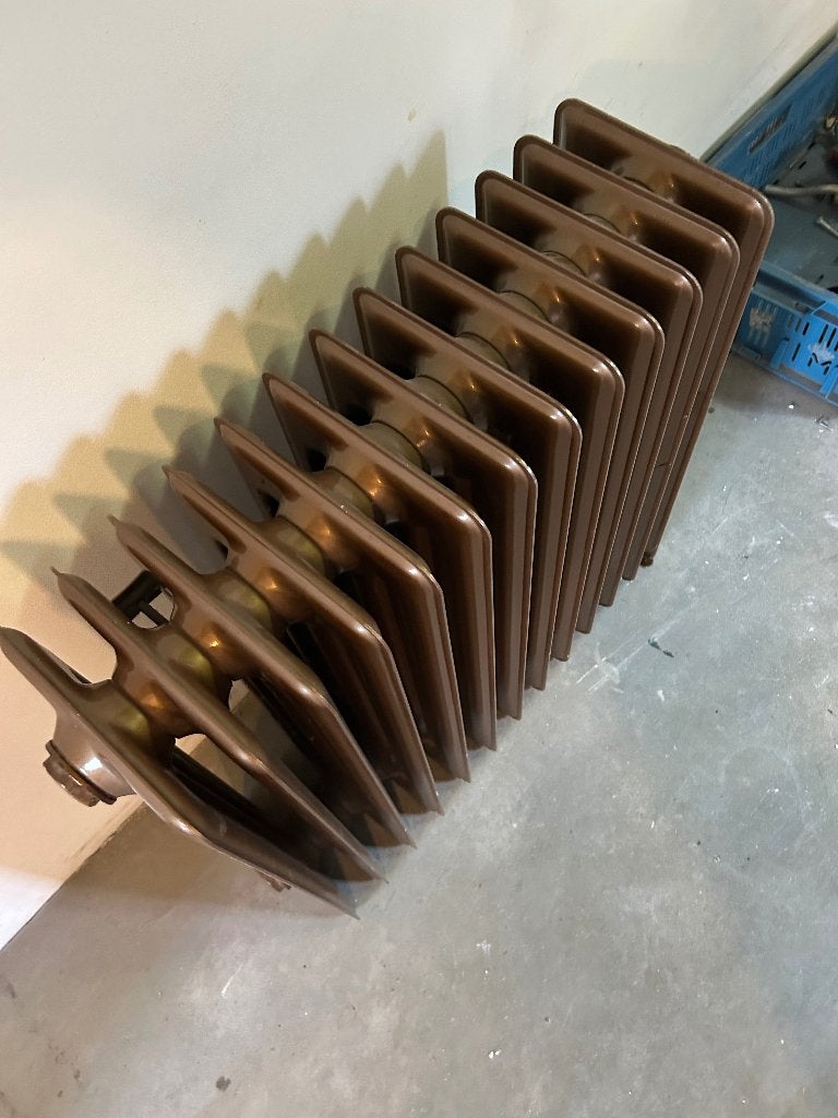 Vintage design radiator – bronsbruin – 68 x 60 cm, Ophalen, 30 tot 80 cm, Gebruikt, Radiator