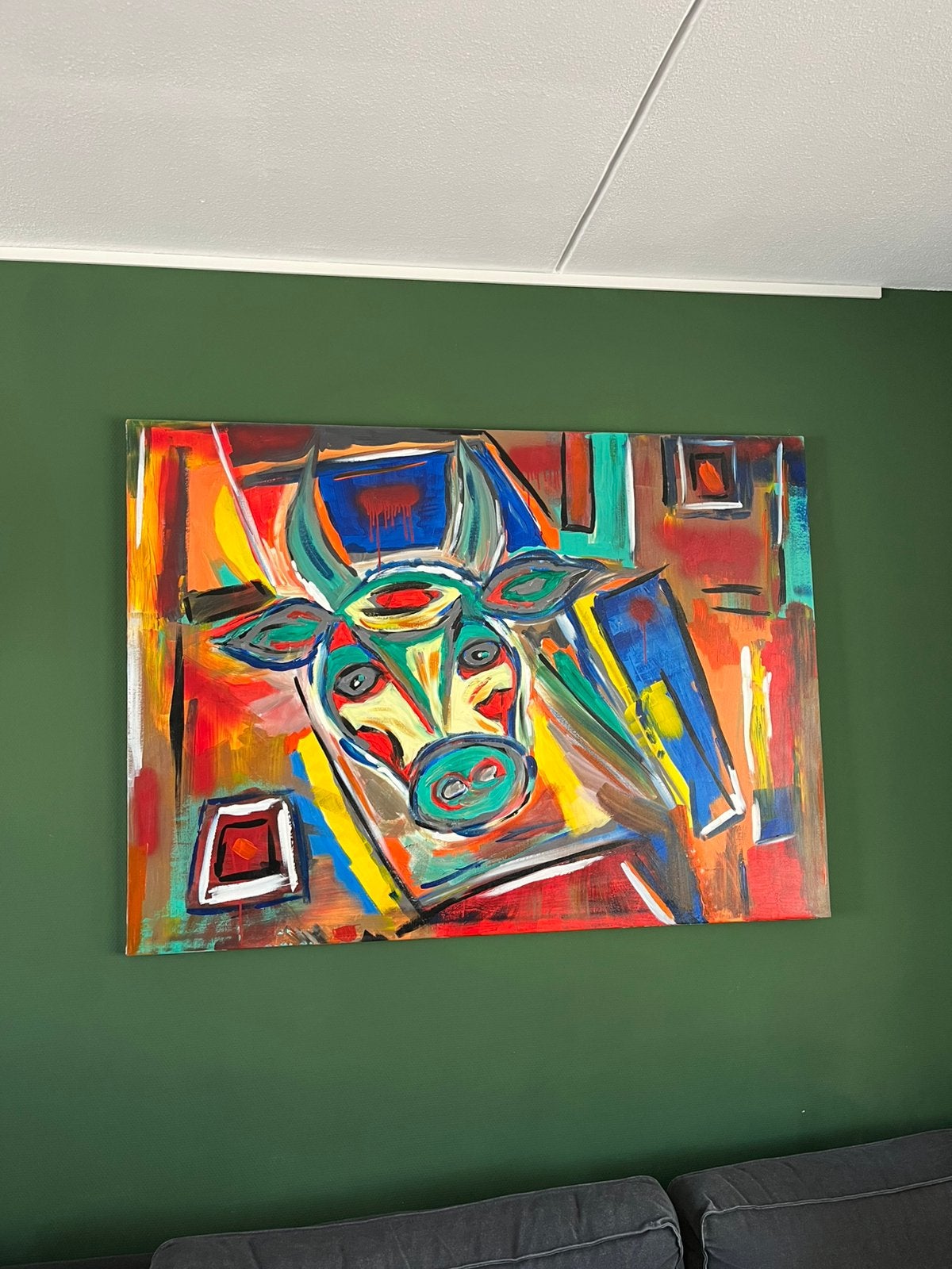 Vrolijk schilderij, Ophalen, Gebruikt, 125 cm of meer, Schilderij