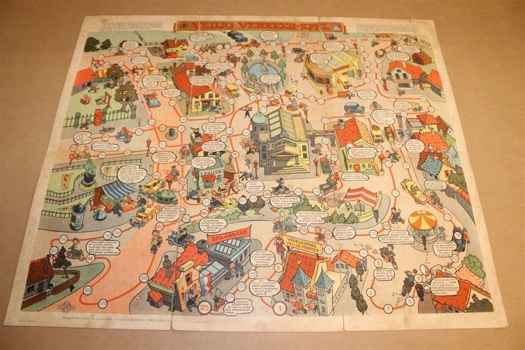 Veilig Verkeer Spel - Coöp. Boerenleenbank - Ca 1950 !!, Ophalen of Verzenden