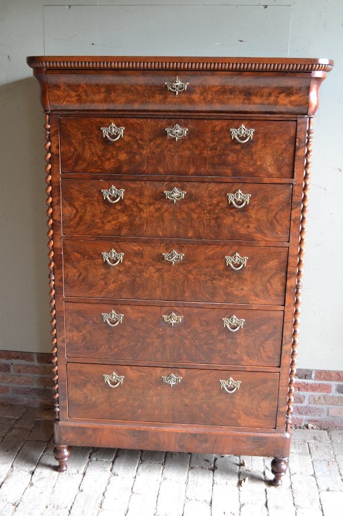 Prachtige antieke mahonie houten chiffoniere, ladekast., Antiek en Kunst, Verzenden