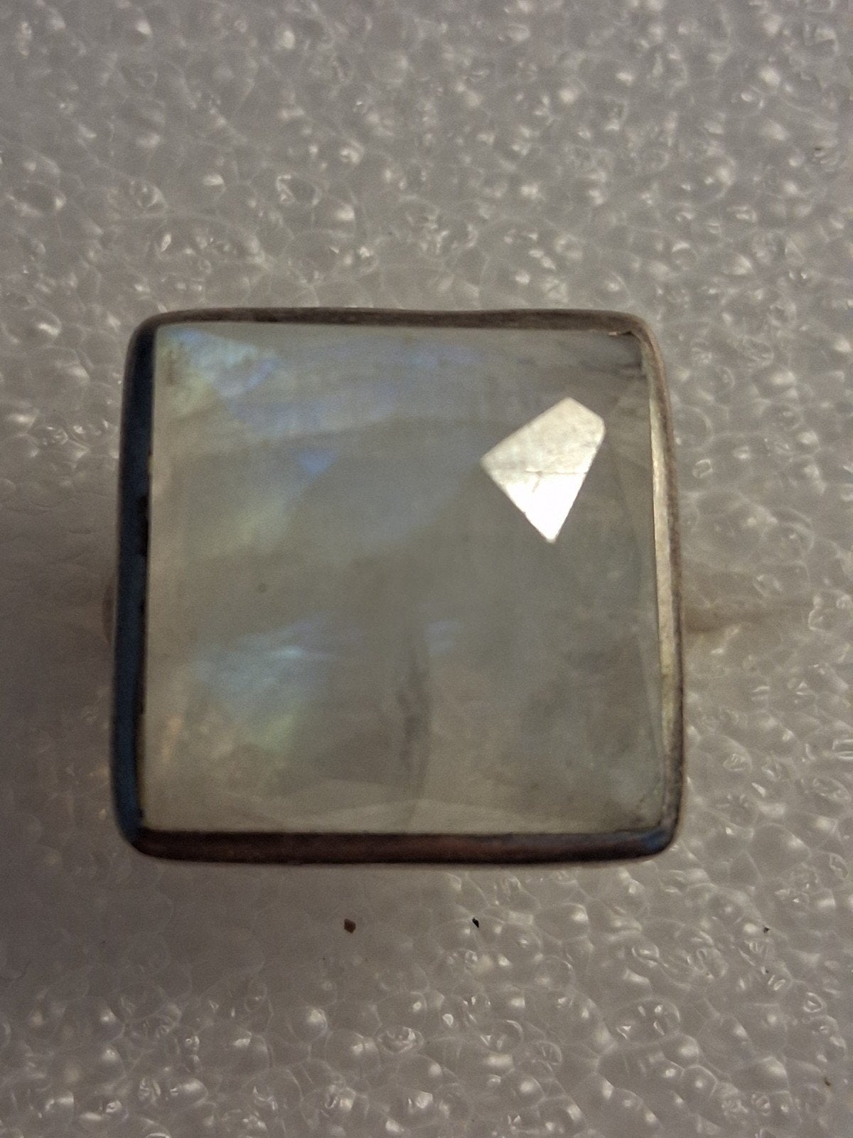 Zilveren ring met Maansteen-- ringmaat 19, Sieraden, Tassen en Uiterlijk, Ringen, 19 tot 20, Wit, Nieuw, Ophalen of Verzenden