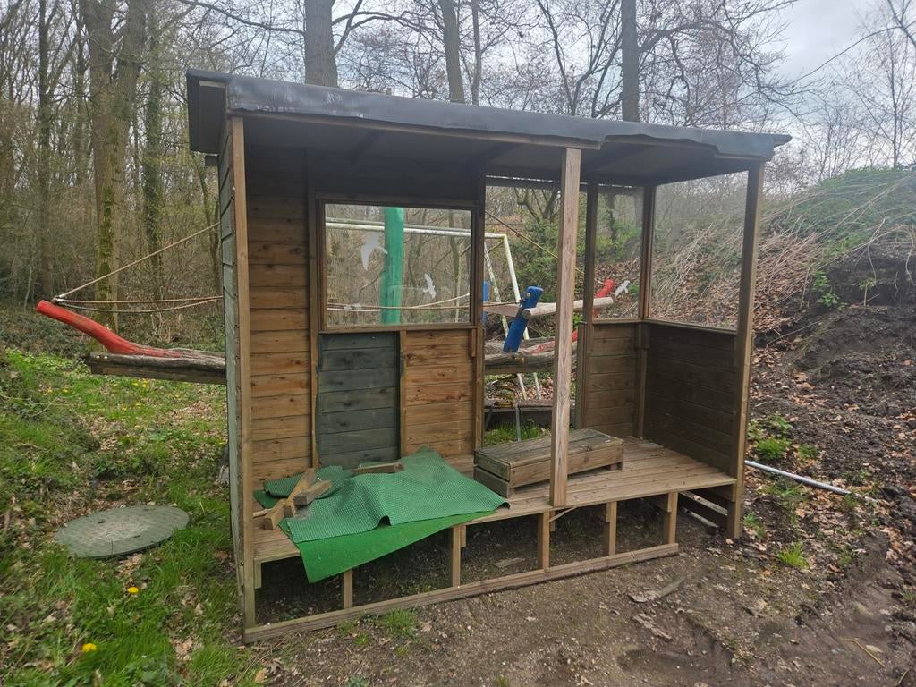 Aanbouwtje stacaravan, Tuin en Terras, Overkappingen, Ophalen, Gebruikt, Veranda