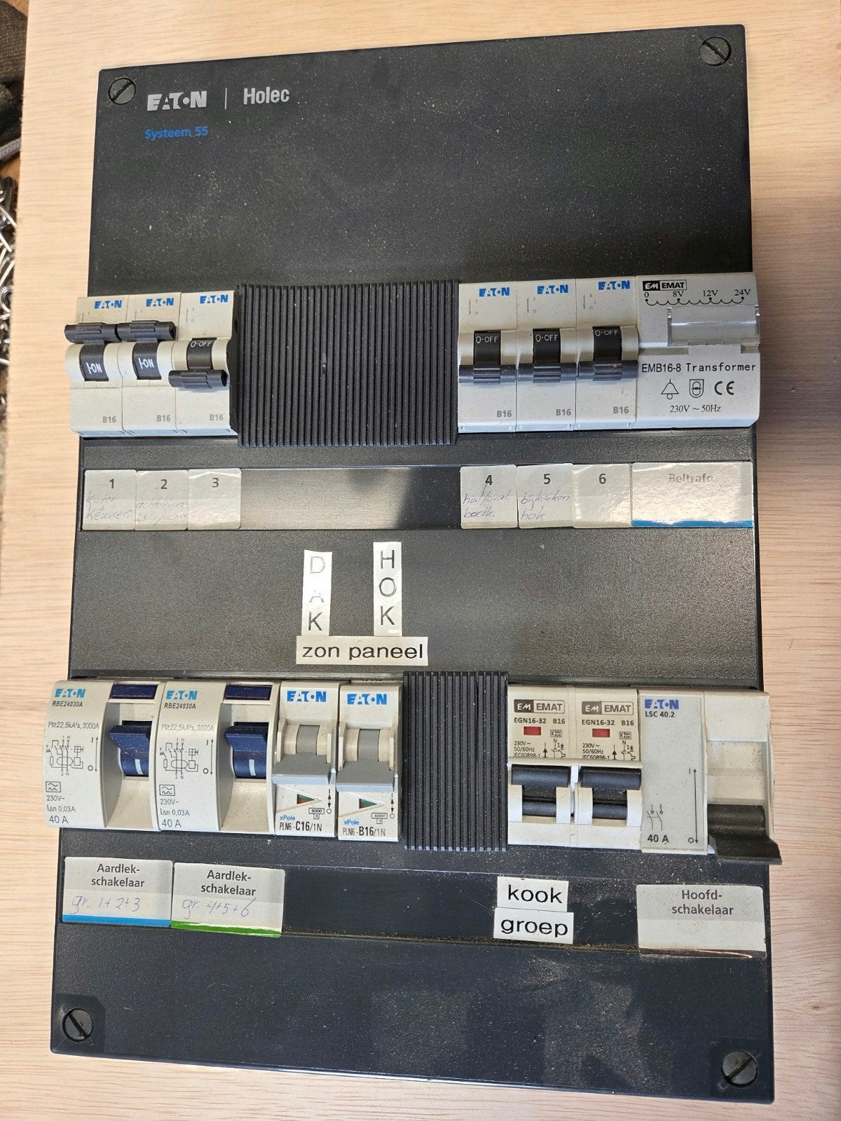 Eaton Holec Systeem 55 Groepenkast met Aardlekschakelaars, Ophalen of Verzenden, Gebruikt, Eaton, Groepenkast