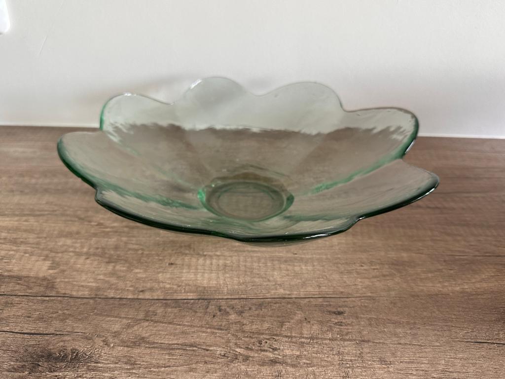 Glazen schaal 30 cm doorsnede, Ophalen of Verzenden, Zo goed als nieuw, Rond, Glas