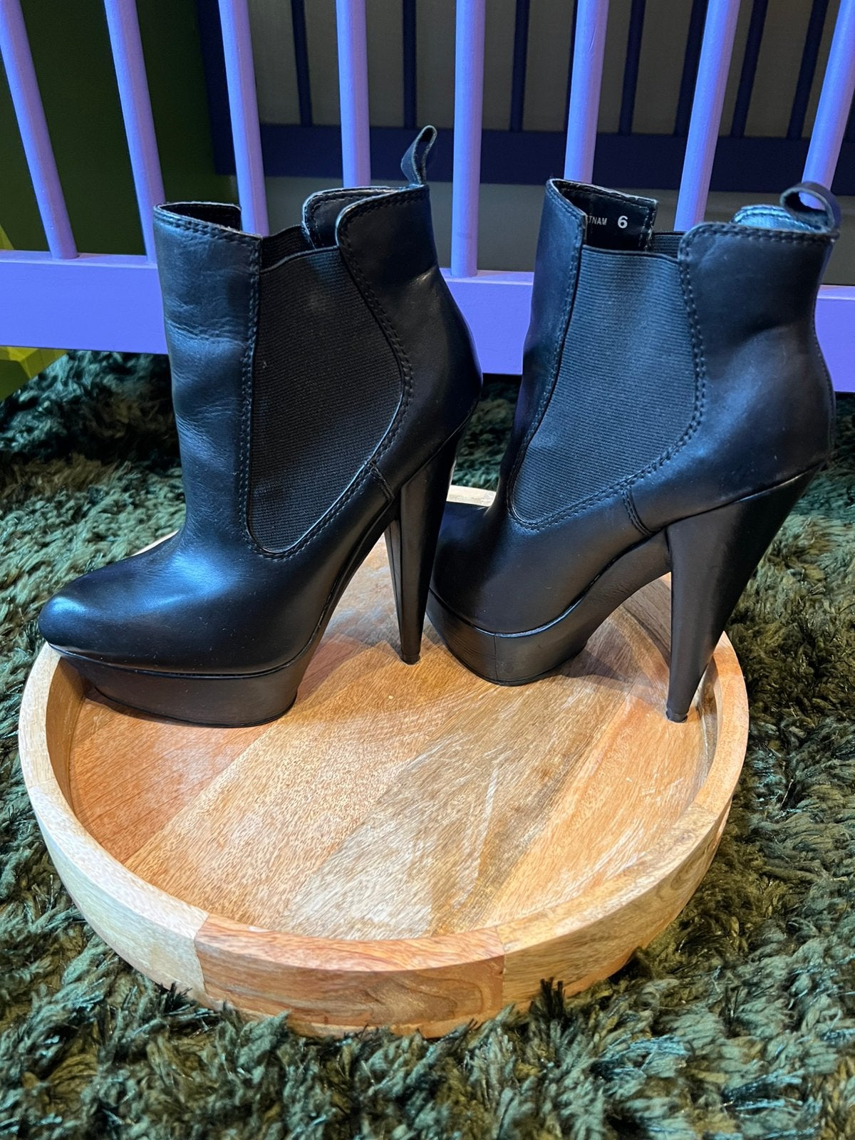 Zwarte laarsjes plateau hakken sexy stiletto’s, Zwart, Ophalen of Verzenden, Zo goed als nieuw, Schoenen met hoge hakken