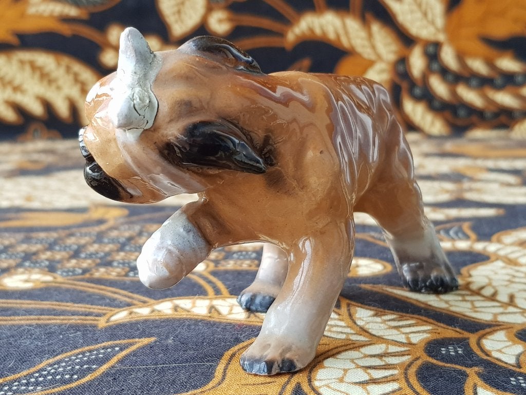 Gewonde boxer oud beeldje uit Engeland van porselein 11,5 cm, Ophalen of Verzenden
