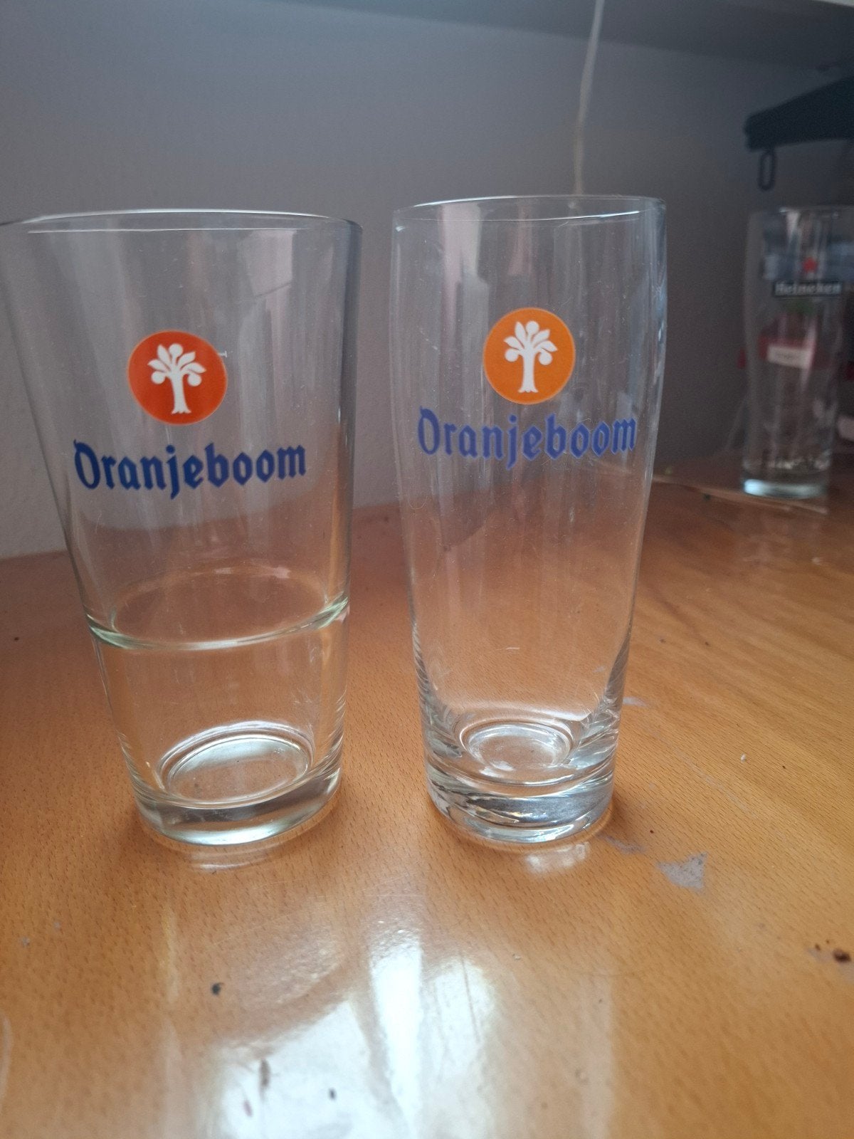 Oranjeboom bierglazen - Set van 2, Ophalen of Verzenden, Overige merken, Glas, Overige typen