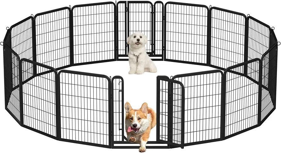 Yaheetech 16-delige hondenren, puppyren, hondenhek, 110 cm of meer, Nieuw, Ophalen of Verzenden