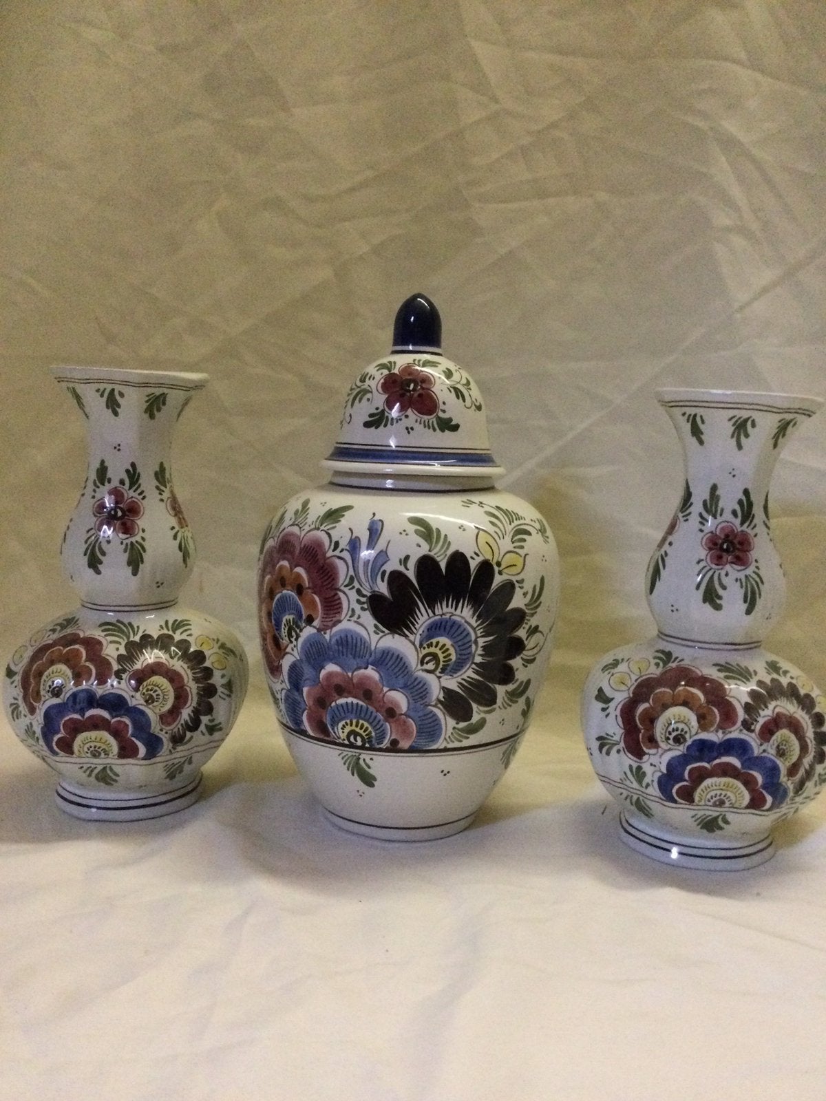 Delfts vazen en pot hand painted, Ophalen of Verzenden, Gebruikt