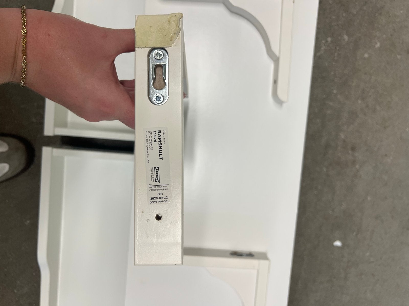 IKEA HANSCHULT plank met lades en beugels, Ophalen, Gebruikt