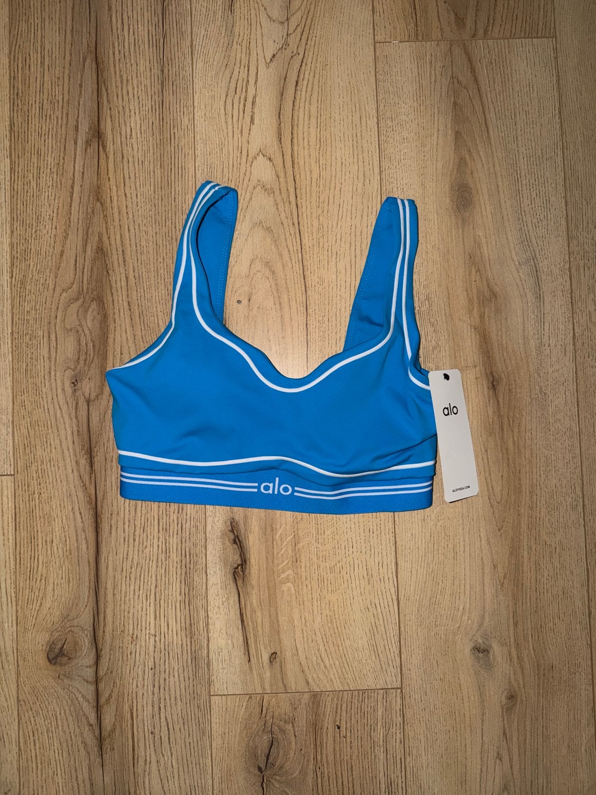 Alo Yoga sportset - top en legging, Kleding | Dames, Maat 38/40 (M), Blauw, Nieuw, Ophalen of Verzenden