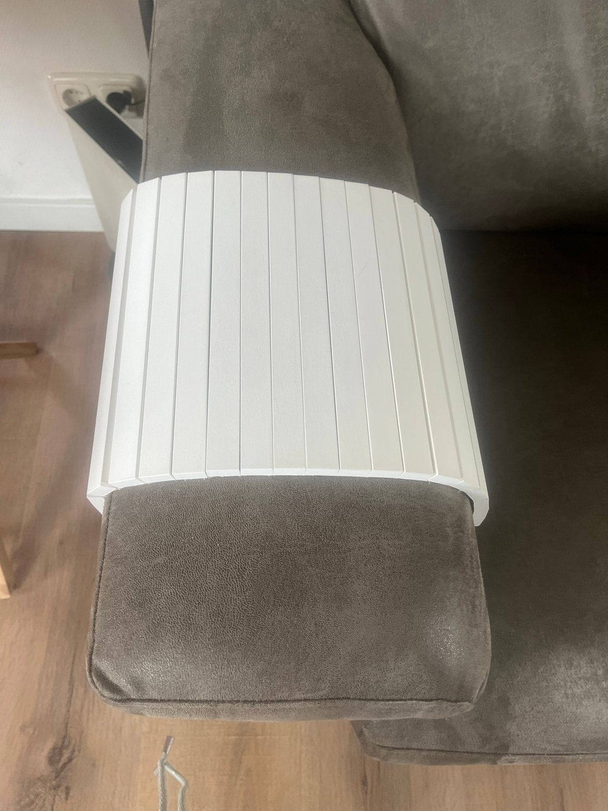 Flexibele bank armleuning organizer wit, Kunststof, Ophalen of Verzenden, Zo goed als nieuw, Modern