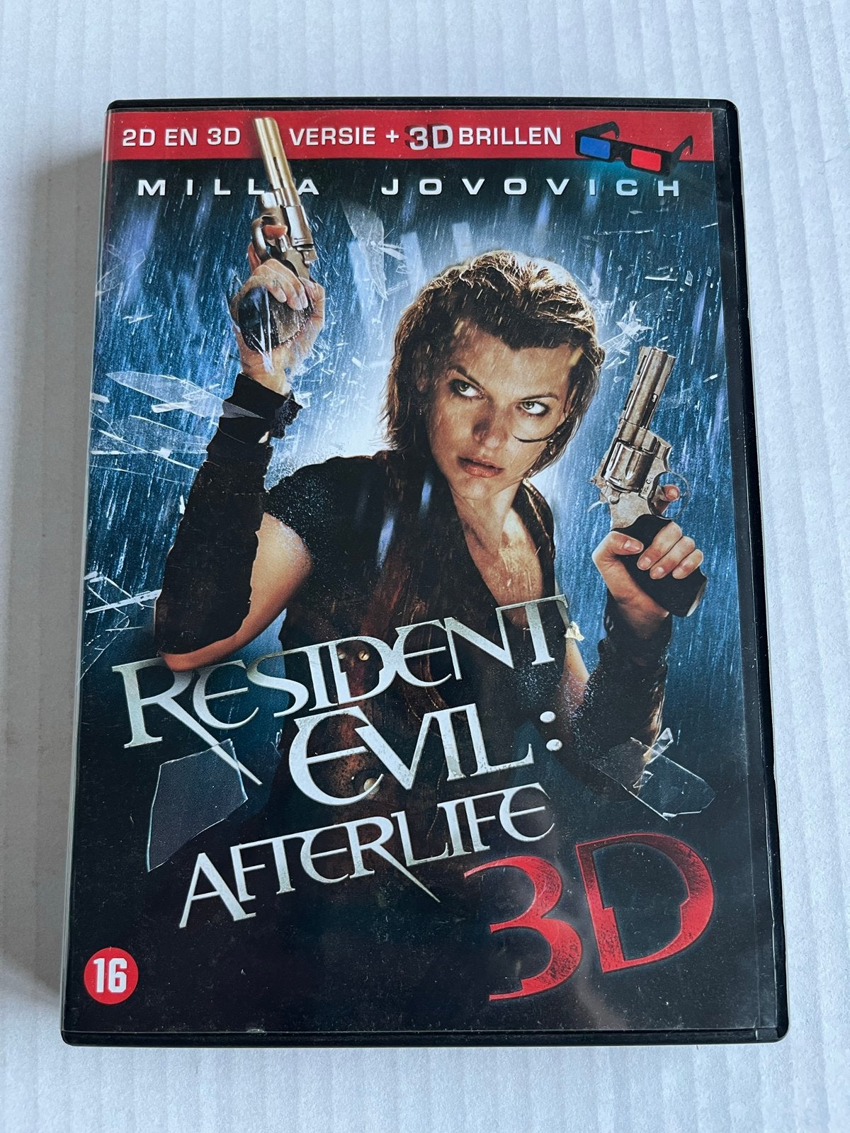 Resident Evil: Afterlife 3D (2D en 3D versie + 3D brillen), Vanaf 16 jaar, Nederlands, Ophalen of Verzenden, Gebruikt