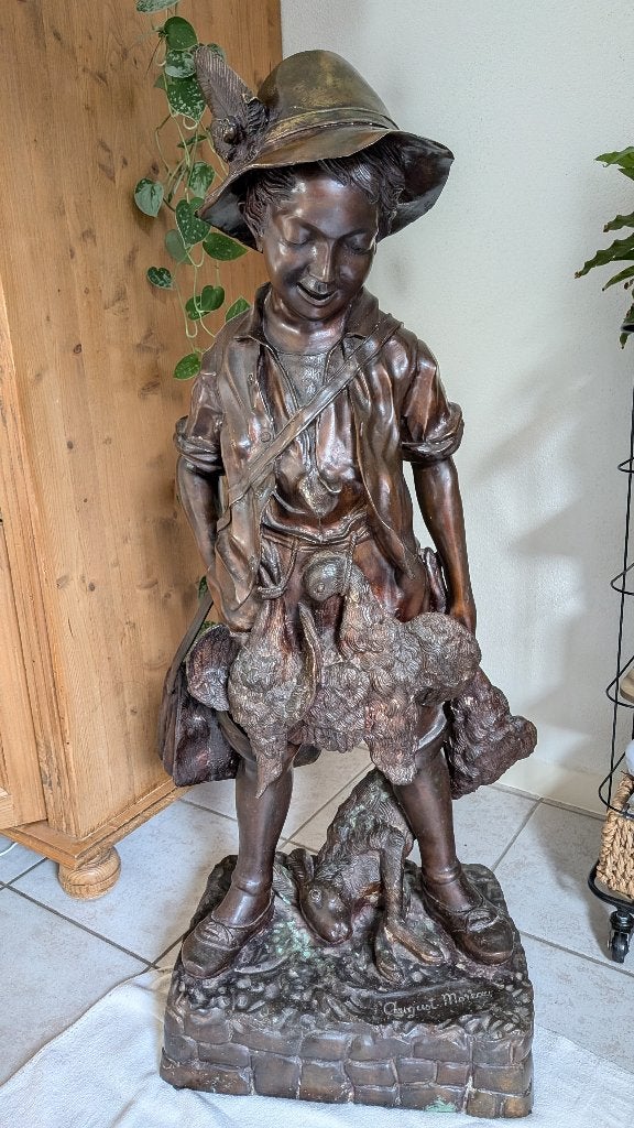Prachtig groot klassiek beeld  - Jonge Jager.  (104 cm.), Ophalen