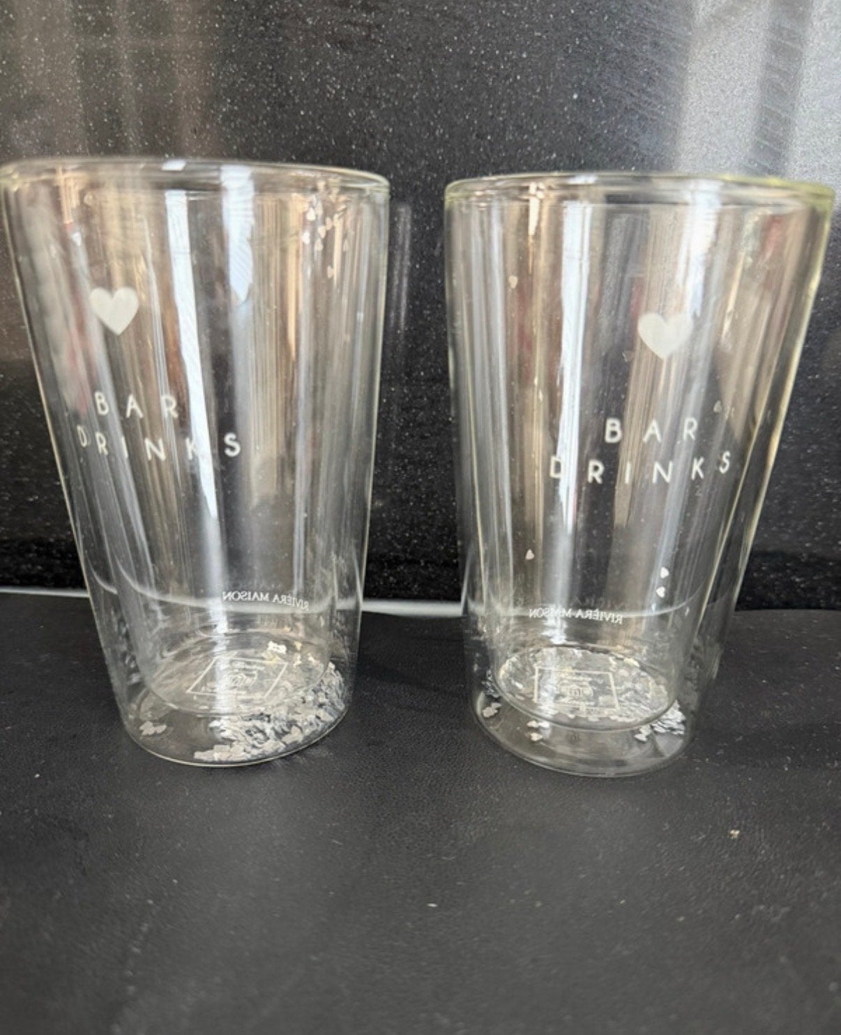 Set van 2 Riviera Maison dubbelwandige glazen BAR DRINKS, Ophalen of Verzenden, Zo goed als nieuw, Riviera Maison, Glas
