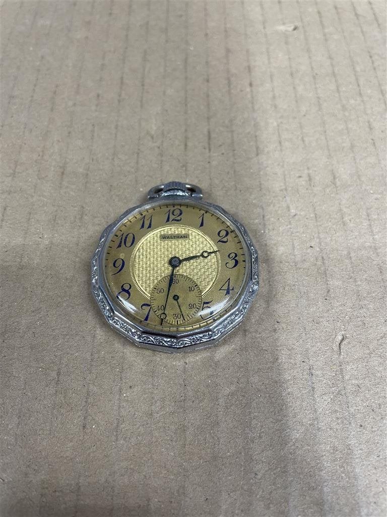 Waltham Zakhorloge - I.w.c. co. Base metal, Ophalen of Verzenden, Zo goed als nieuw, Zilver, Zilver