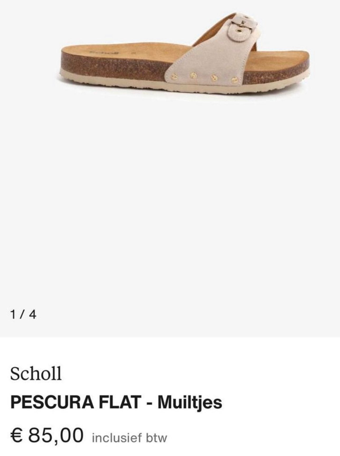 Scholl pescura flat muiltjes. Nieuw mt 40 in off-white suède, Verzenden, Nieuw, Wit