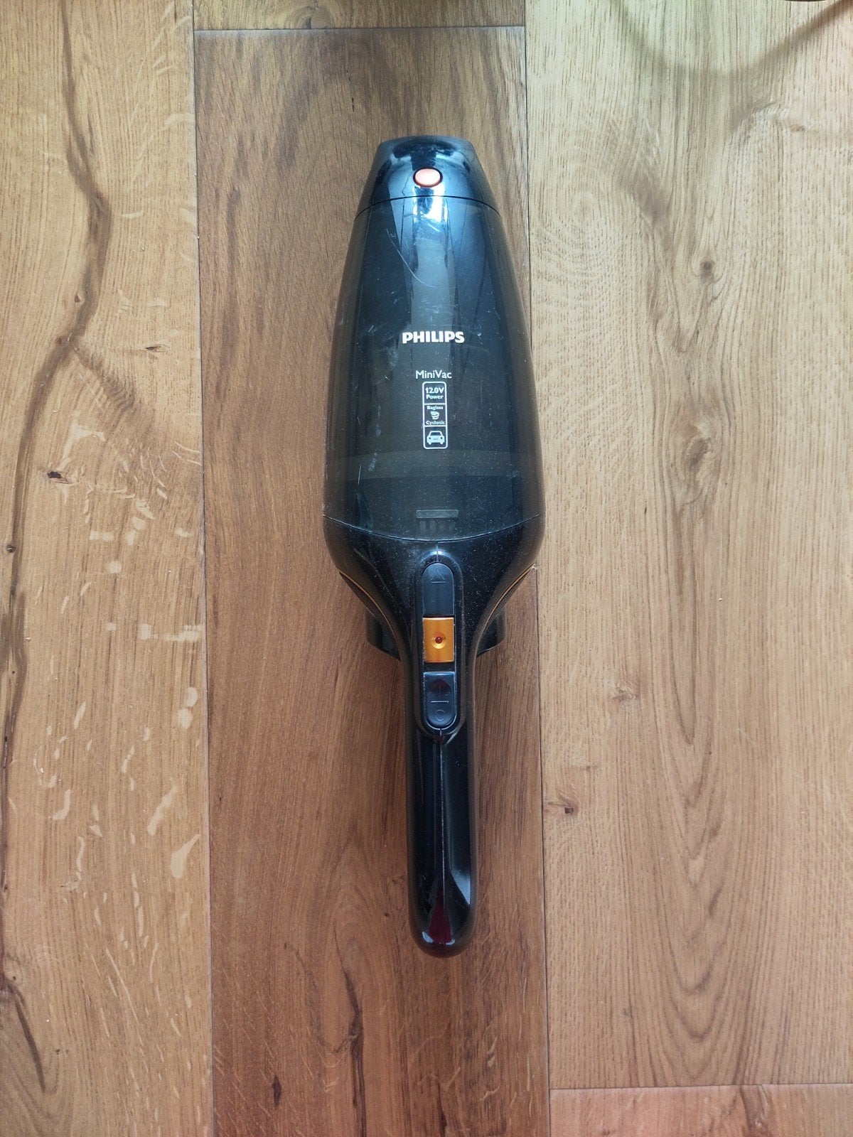 Philips MiniVac 12V Kruimeldief met accessoires, Ophalen, Gebruikt, Draadloos, Reservoir
