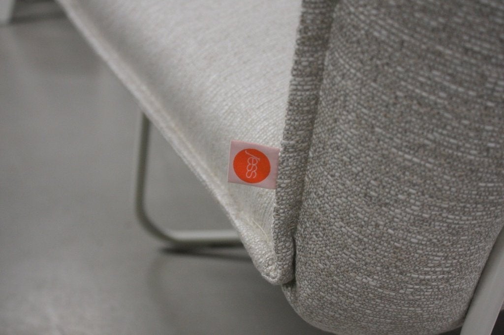2 x mooie bank lounge EARL Jess Design metaal stof naturel, Ophalen, Zo goed als nieuw, Metaal, 75 tot 100 cm