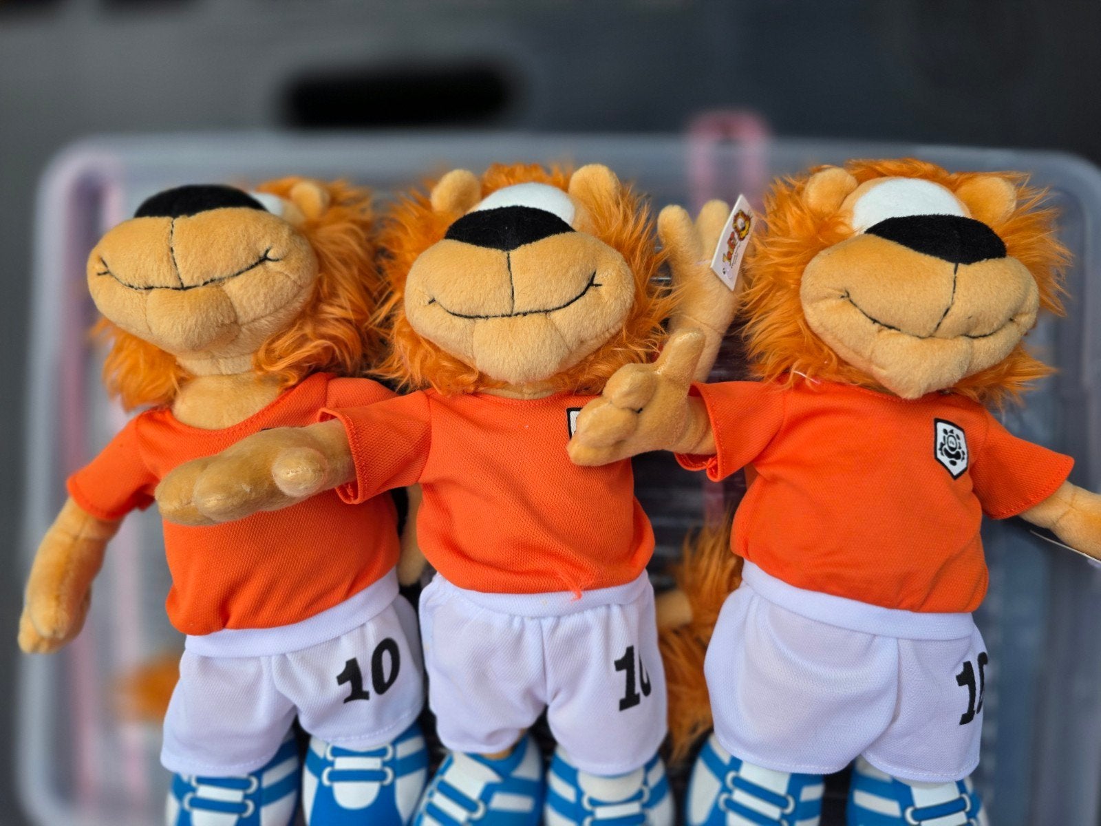3 Oranje Loeki Leeuw Knuffels - Voetbalfanset, Kinderen en Baby's, Speelgoed | Knuffels en Pluche, Oranje, Overige merken, Overige karakters