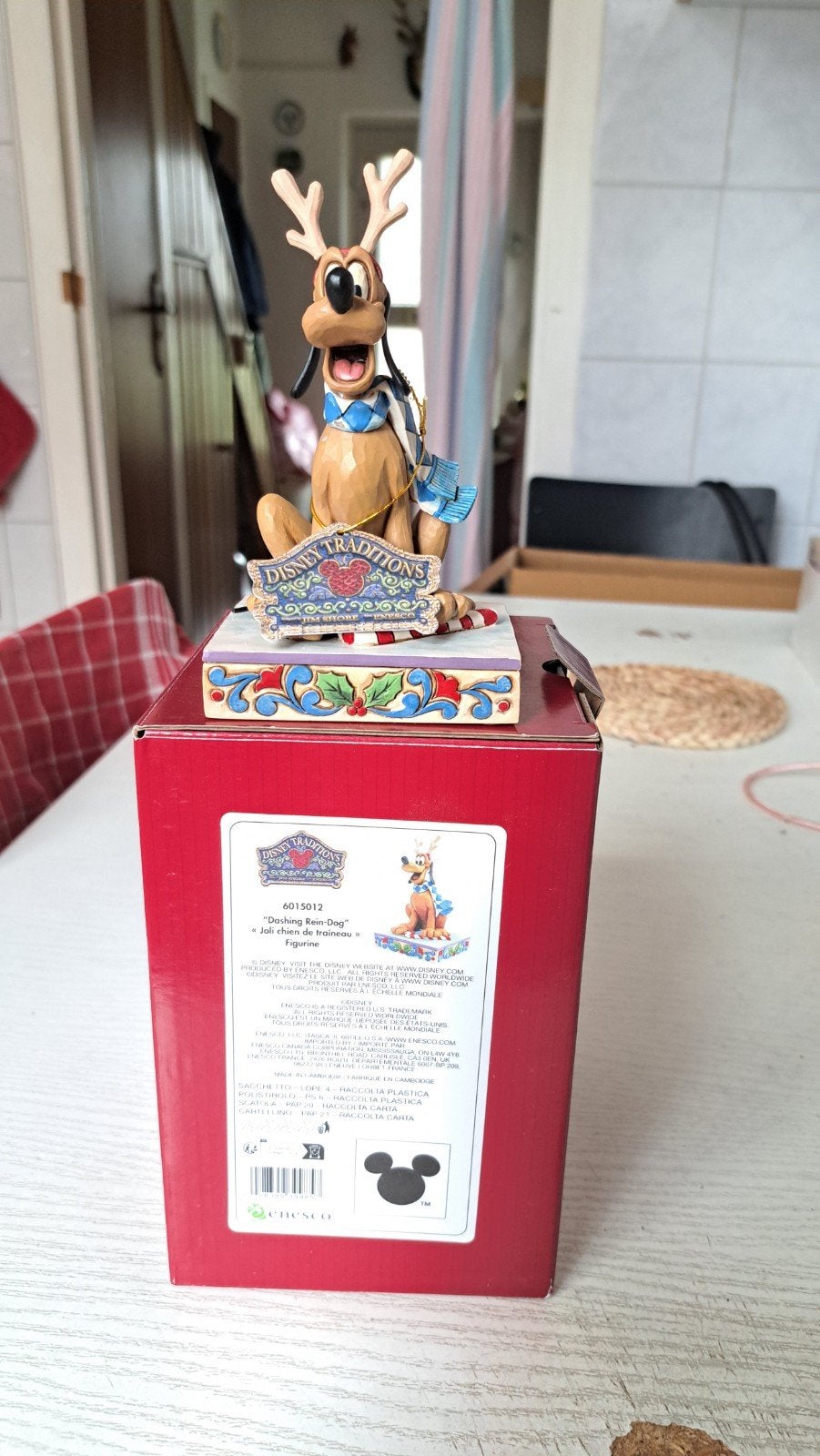 Disney Traditions Pluto 'Dashing Rein-Dog' Beeldje, Verzamelen, Ophalen, Goofy of Pluto, Zo goed als nieuw, Beeldje of Figuurtje