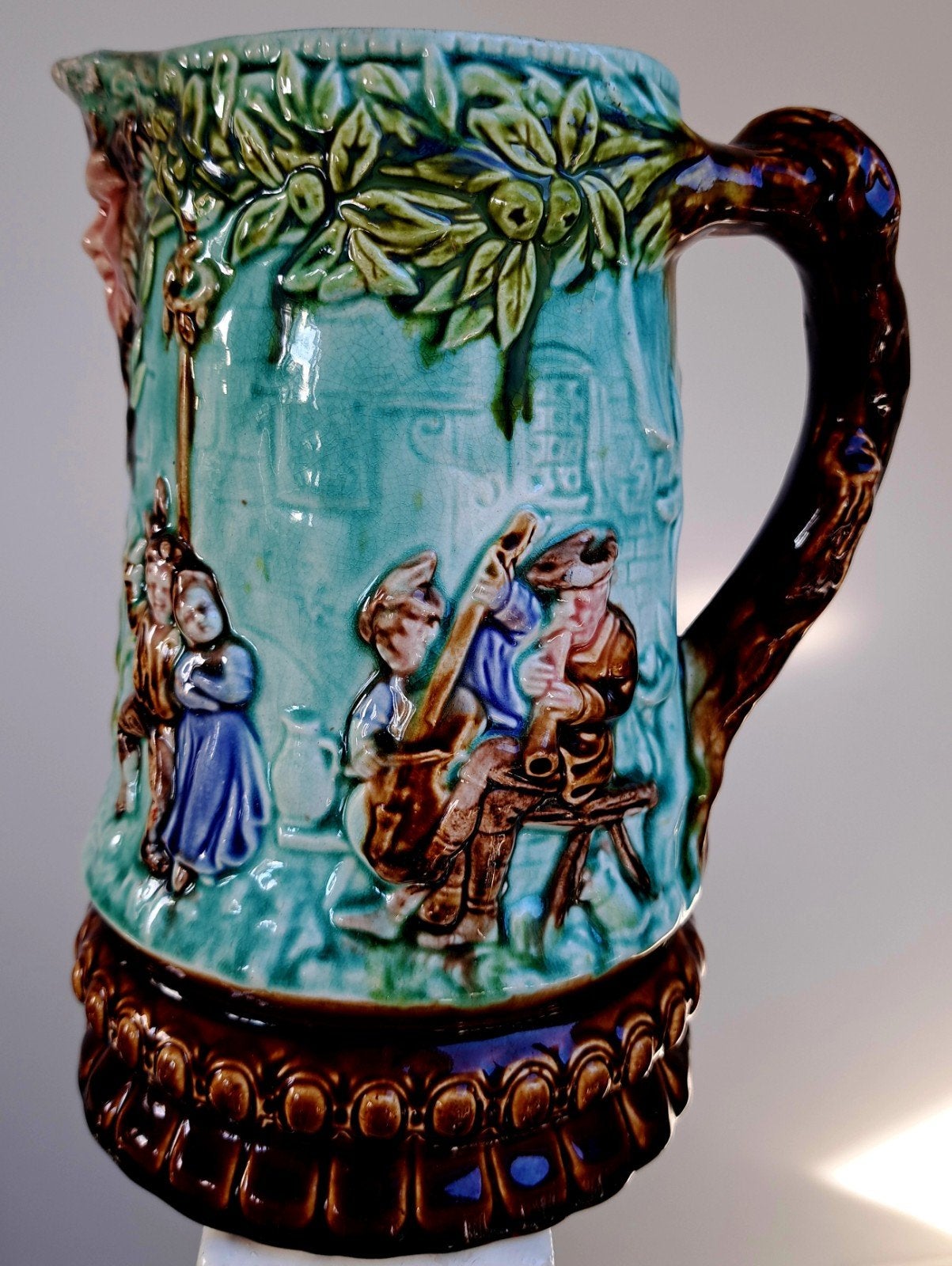 Antieke Majolica kan (model 714) - Nimy Mouzin Lecat, Antiek en Kunst, Ophalen of Verzenden