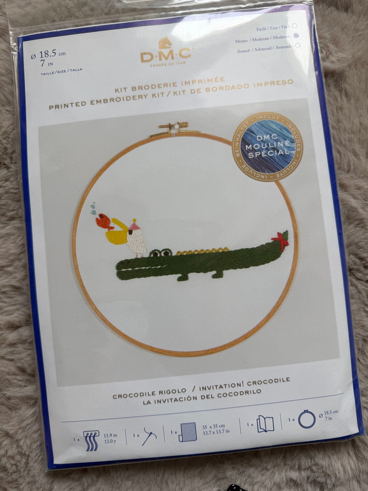 DMC Borduurpakket Krokodil - Nieuw in verpakking, Ophalen of Verzenden, Zo goed als nieuw, Handborduren, Borduurpakket
