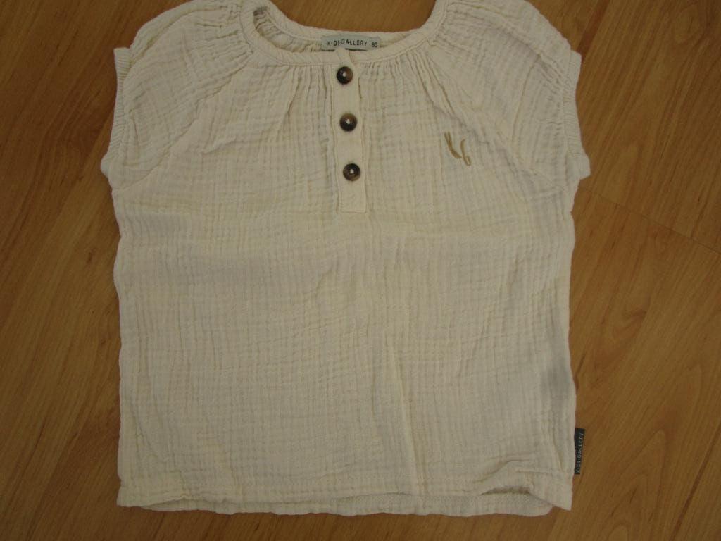 Kids Gallery - roomwit blouse shirt maat 80, Meisje, Zo goed als nieuw, Shirtje of Longsleeve, Kids Gallery