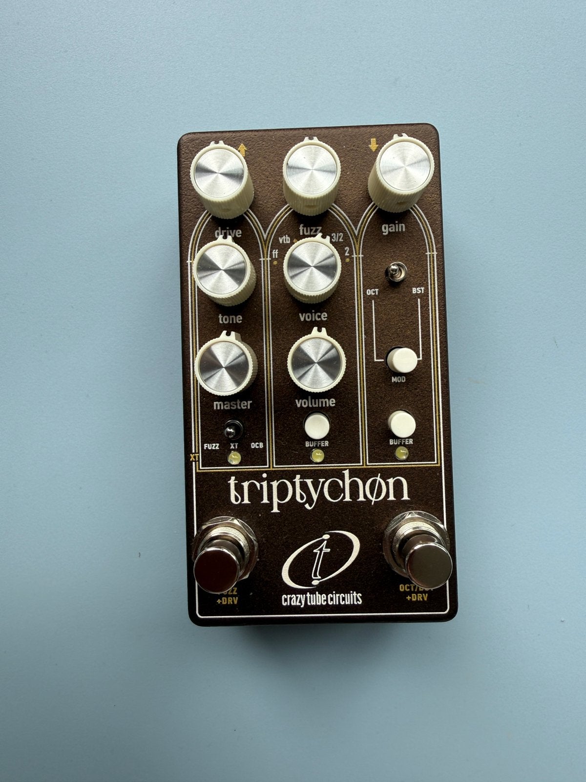 Crazy Tube Circuits Triptychon analoge multi fuzz, Ophalen of Verzenden, Zo goed als nieuw, Distortion, Overdrive of Fuzz
