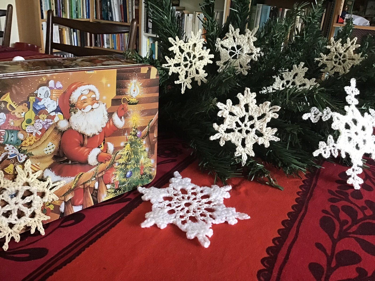 Kerst versiering 10x in kerstman blik., Diversen, Ophalen of Verzenden, Nieuw