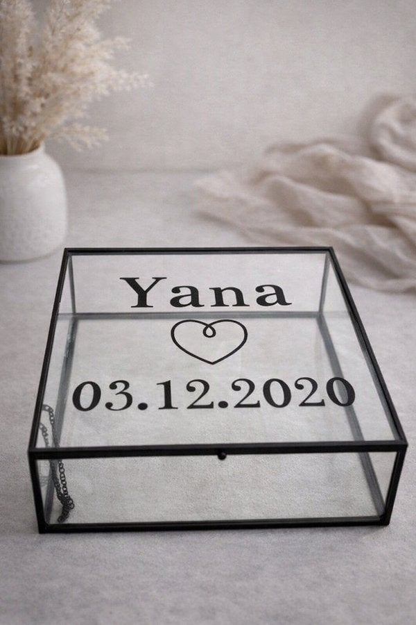 Gepersonaliseerde Glazen Memorybox Kraamcadeau, Ophalen of Verzenden, Nieuw, Kraamcadeau