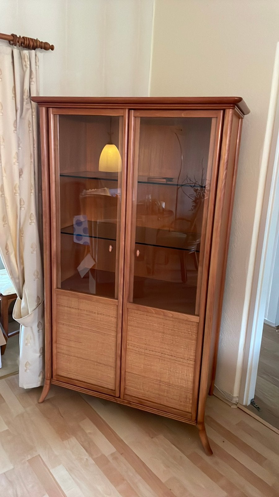 Vintage Italiaanse Vitrinekast – Roberti Rattan, Ophalen, Gebruikt, 50 tot 100 cm, 150 tot 200 cm