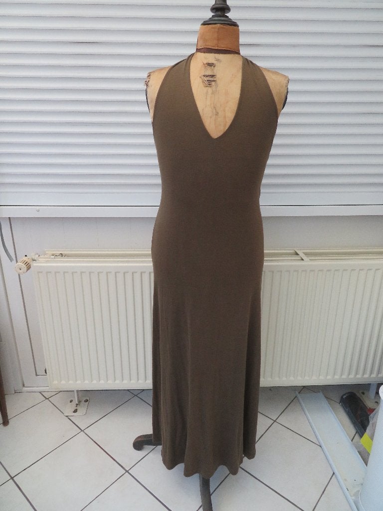 Dames jurk  lang Massimo Dutti maat S /M groen Z.G.A.N., Maat 38/40 (M), Massimo Dutti, Ophalen of Verzenden, Zo goed als nieuw