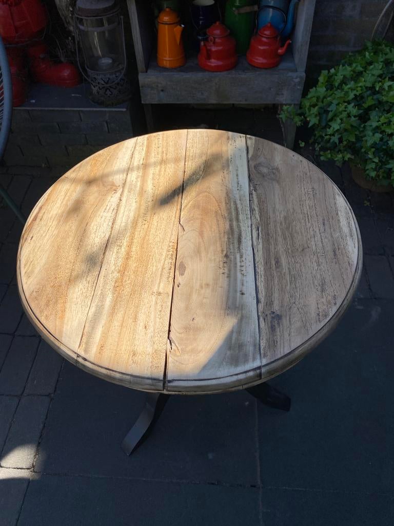 Wijntafeltje, Huis en Inrichting, Tafels | Bijzettafels, Ophalen, Gebruikt, Rond, 55 tot 75 cm