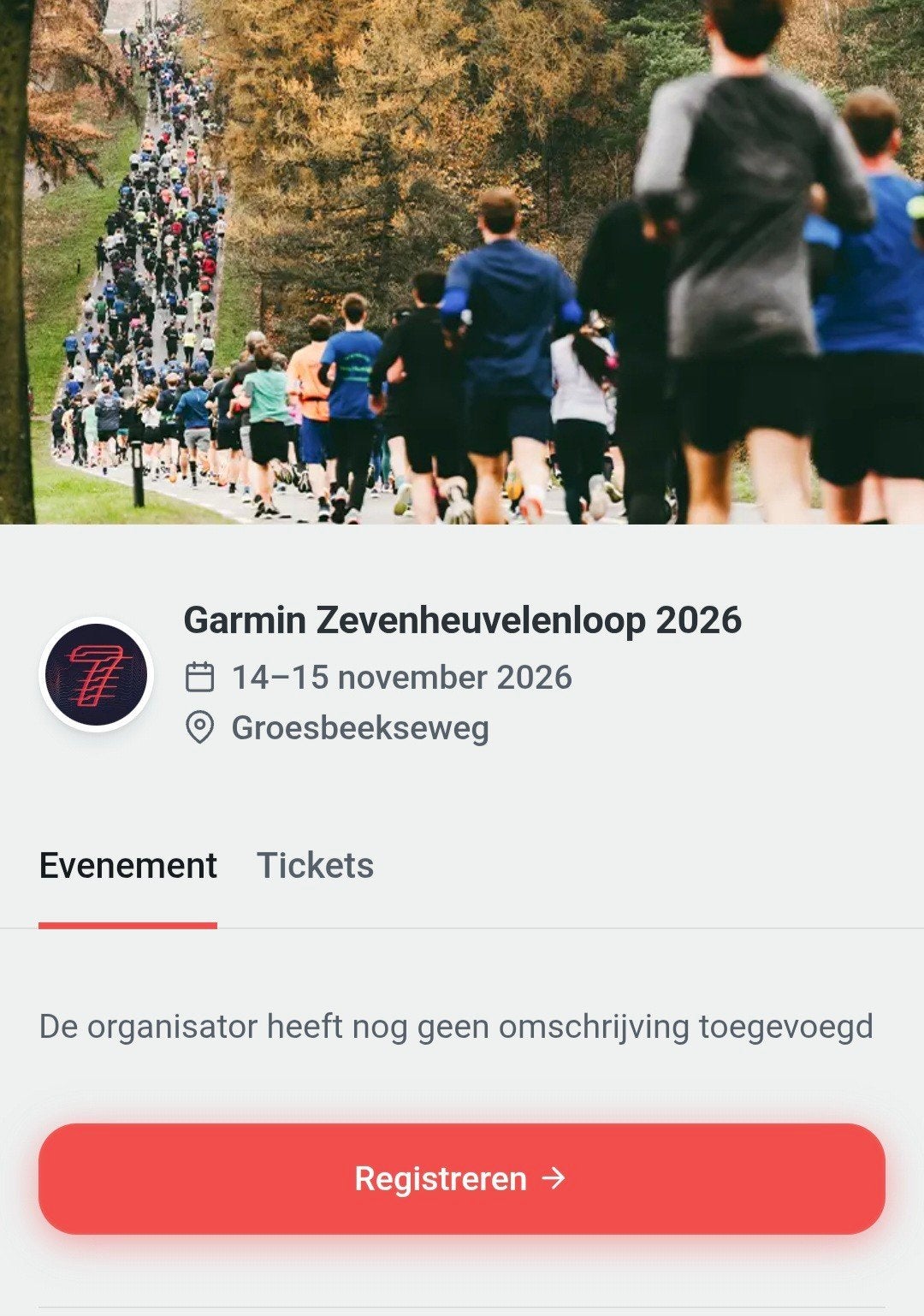 Gevraagd: 2 inschrijfbewijzen voor de Zevenheuvelenloop, Tickets en Kaartjes, Eén persoon