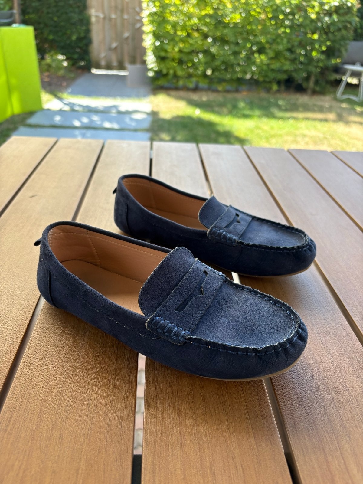 H&M Blauwe Suède Instappers - Maat 32, Ophalen, Gebruikt, Jongen of Meisje, Schoenen