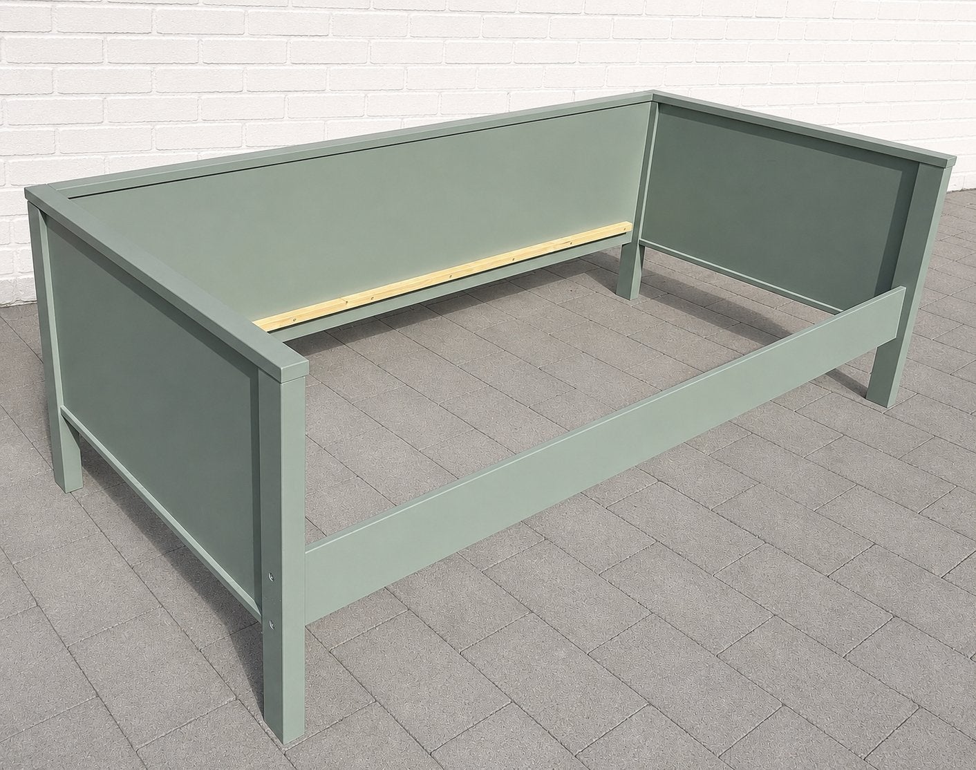 Houten bedframe – Jade groen - woods, Ophalen, 90 cm, Eenpersoons, Zo goed als nieuw