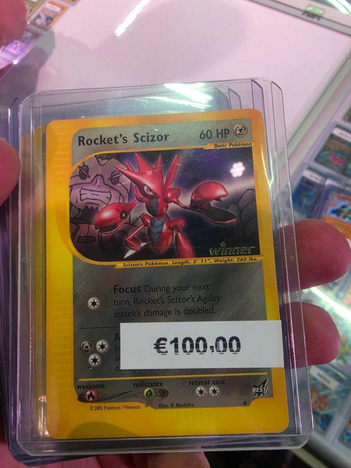 Rocket's Scizor Winner Stamped Pokémon Kaart, Ophalen of Verzenden