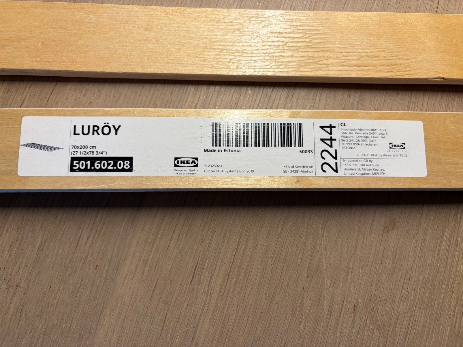 2 keer lattenbodem Luröy IKEA 70 x 200, Ophalen, Zo goed als nieuw, Eenpersoons, 70 cm of minder
