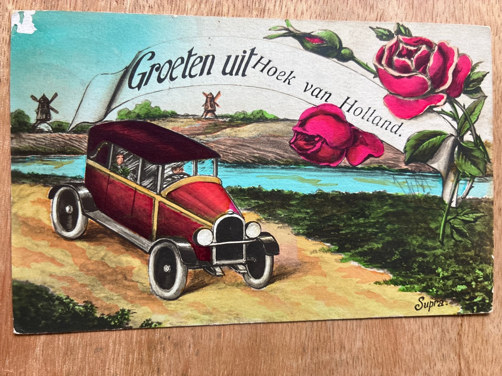 Oude Ansichtkaart: Groeten uit Hoek van Hollanr 1932, Ophalen of Verzenden, 1940 tot 1960, Gelopen, Zuid-Holland