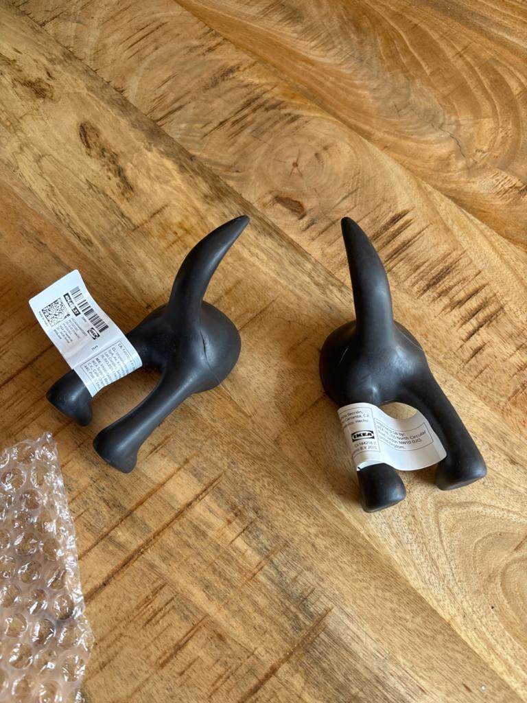 IKEA Bastis haak zwart - 2 stuks, Kunststof, Wandhaken, Nieuw, Ophalen of Verzenden