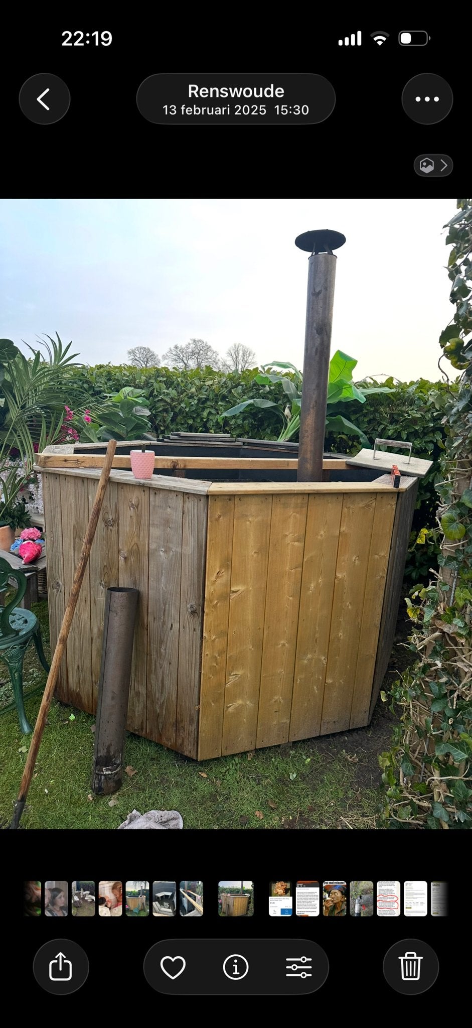 Zelfbouw Hottub - Geniet van een warme duik in eigen tuin!, Ophalen, Gebruikt, Vast