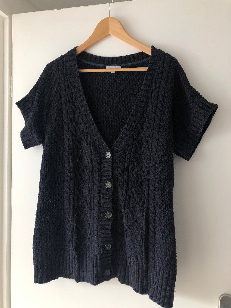 Mooi donkerblauw vest voor dames, Ophalen, Zo goed als nieuw, Maat 46/48 (XL) of groter, Blauw