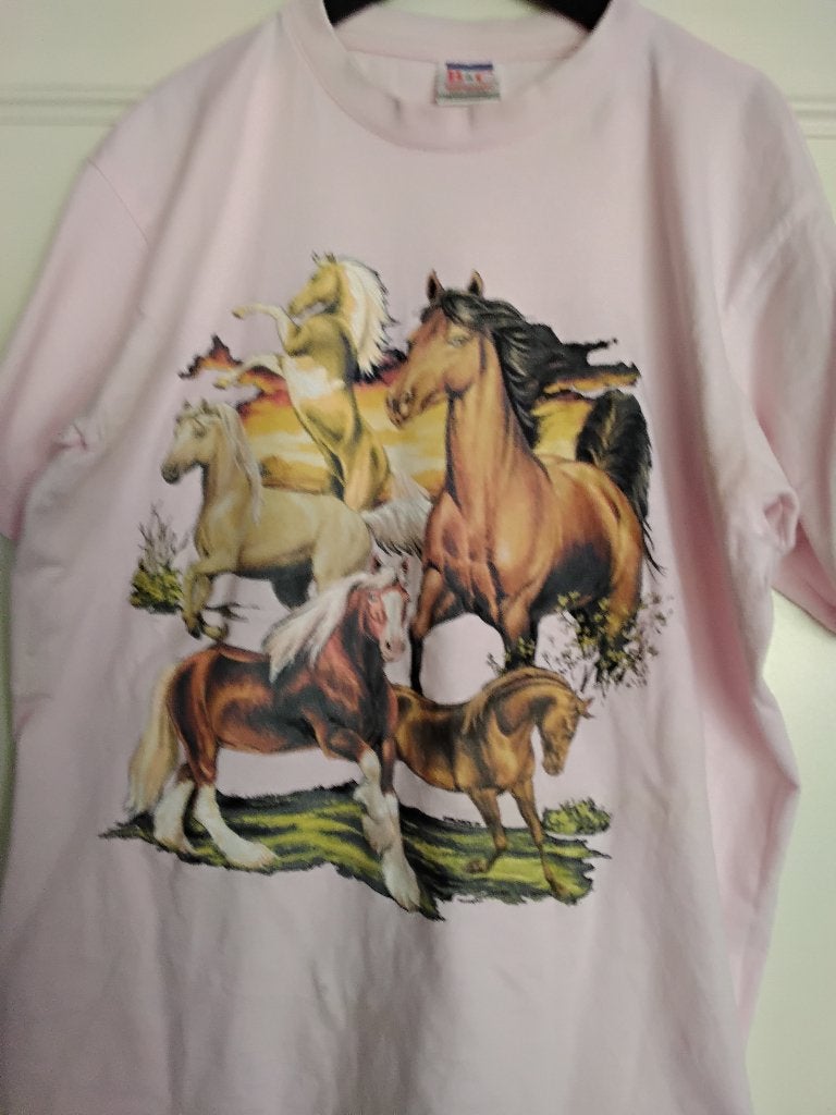 T shirt met paarden maat meisje van 12 tot 14 jaar, Ophalen of Verzenden, Zo goed als nieuw, Overige soorten