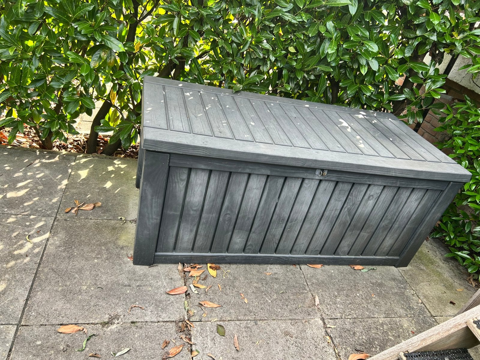 Grote kunststof opbergbox voor buiten, antraciet, Tuin en Terras, Ophalen, Gebruikt, Kunststof, Overige typen